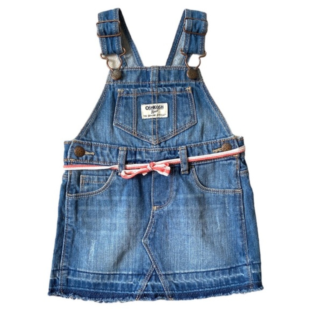 OSHKOSH BGOSH Dress Overalls Denim Jean Skirt Romper Jumper Bibs Distressed